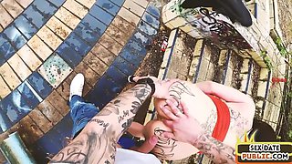 POV Bigtitted slut doggystyled outdoor