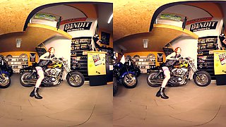 195 - Yassmine - Slender Redhead Naked In Motorcycle