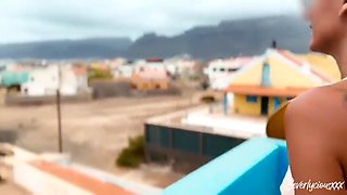 Exhibitionist Wife - Risky Tits & Ass Flashing - Fingering On The Roof With Beverlyciousxxx