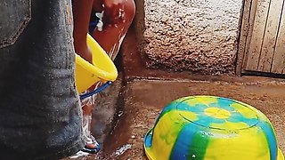 Bathing My Pregnant GF Outdoor, Dirty Environment Vibes