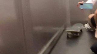 Quick and Very Risky Sex in a Public Elevator