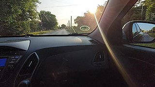 Sexy Mature in Short Skirt and Heels Teases Her Driver on the Way to the Office. First Part.