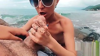 Blonde With A Cool Ass Gets Fucked On The Beach With Cherry Aleksa