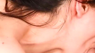 Blue wave's cuckold gags on it