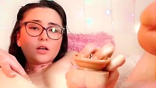 Chubby Brunette Big Boobs Dildo Masturbation