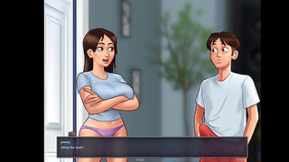 My stepmom is masturbating and my stepsister and I are watching.