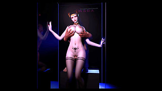 3D big boobs slut teasing the short elf to fuck her pussy