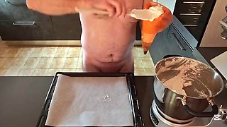 Cicci77 jerks off Pedro to make him cum and collect the last load of cum and then prepares the batch of meringues 0225