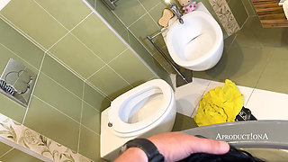 Self Piss and Washing Teeth with Cum and Piss