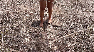 india desi girl was  caught alone  in jundle , indian big ass fucked as football in jungle