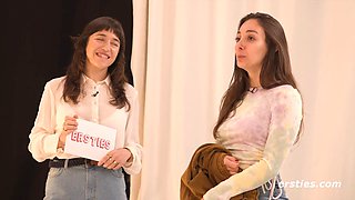 Game show with funny first-time couples getting intimate