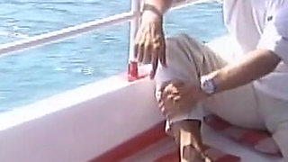 Hot Busty MILF Fucked on the Boat and Cummed on Pussy by Huge Vintage Cock