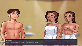 Scorching hot gamer babe plays Summertime Saga uncensored