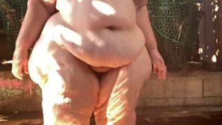 SSBBW Mega Ass In The Shower Outdoors