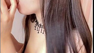 Beautiful Brunette Big Boobs Rides Fake Cock