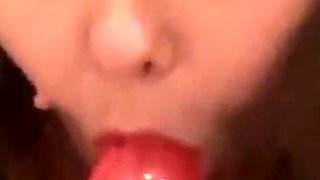 YoungEnglishBBW sucking my dildo BBC deepthroat traning