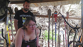 he fucks me on the mower until i cum and creampies me after