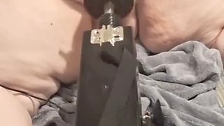 Fucking my ass with fuckmachine while my pussy has a toy inside