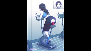 Hardcore Pussy Exercise in Gym Cummed All Over. Derpixon