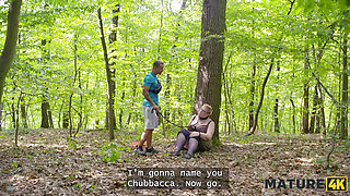 MATURE4K. Kinky giantess Diana is having outdoor sex with 2 strangers