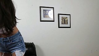 Casting threesome with anal drilling for lovely young babe