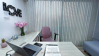 Latina Big Booty Employee Gets Fucked Hard by Her Boss as Punishment and Ends Up Soaked in Cum - Daniela Andreax
