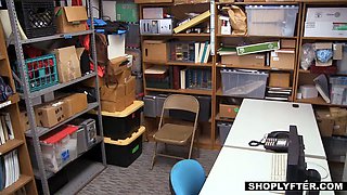 Shoplyfter Jade Amber get cute like a cherry on top while getting her vagina nail up!