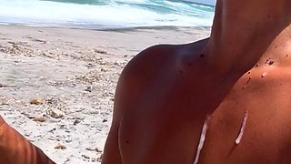 Asian milf beach facial