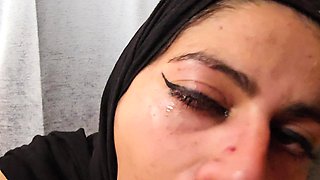 POV Sloppy Blowjob Till Balls Cum in Mouth Mia Niqab