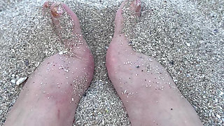 Beach Day Rub My Big Sexy Feet in the Sand