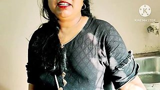 Hot Indian Bhabhi Rough Fuck in Kitchen - Hindi Dirty Talk & Cumshot