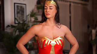 Superheroine Wonder Woman Does Battle with Gang of Thieves