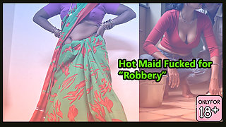 Indian Desi Maid fucks her owner for roberry