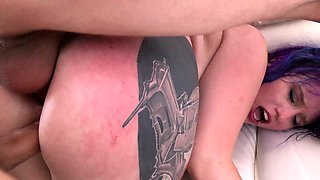 Big boobs amateur brunette girlfriend first time anal sex
