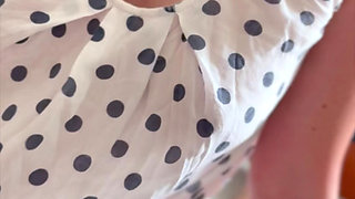 Aunt Amy let me play with her beautiful dangling natural tits and sucked my cock