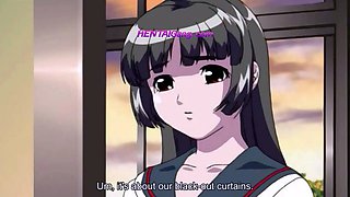 Horny anime lesbian teens skip class to lick pussy