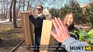 Hot GF Amalia Davis Blindfolds BF & Sucks Stranger's Big Cock - Cuckold POV Sex