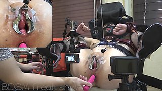 Kinky Slavedoll R Vol.008 Close-up: Pussy Vacuum...massive Squirting with Anal Dildo...suction Cup Accumulating Juice...