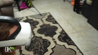 Stupid Step-Mom Fooled by VR-Loving Step-Son - Full 4K Clip