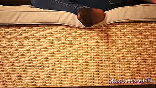 Golden Slides & Sheer Nylon - Slow Dangling in Warm Light