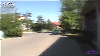 Blonde teen Tammy Sage gets wild at bus stop - hardcore public fuck with cum on face