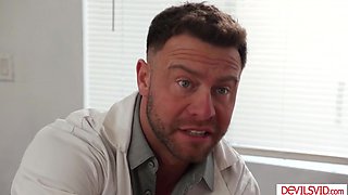 Husband watching wife fucked by doctor