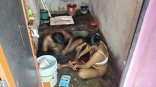 Village Indian Bhabhi Fucked Hard in New Bathroom - Desi Sex Video