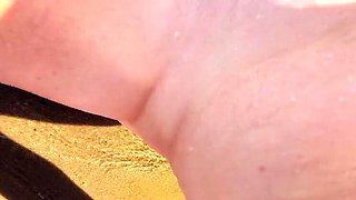 Kmarcouple Femdom Mistress Humiliates Sissy Husband On Beach With Chastity Cage