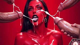Fantasy With A Demoness Girl In Red Room. Anal Gangbang, Bukkake, Cumpilation, Pussy Sperm, Doggy Fuck Cuckold