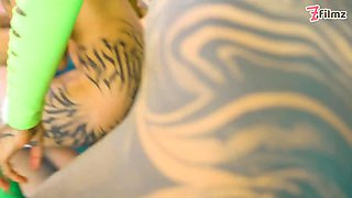 Tattooed Sluts Wild Lesbian Orgy Dildos, Costumes, Orgasm