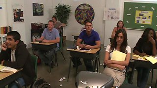 Curvy MILF Teacher's Titty Fucking with Naughty Student in the Classroom