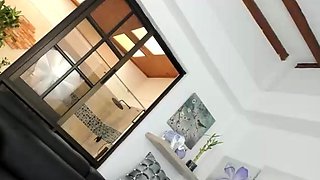 Shemale tranny getting cocksucked while wearing stockings