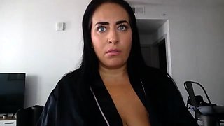 Busty brunette solo masturbation