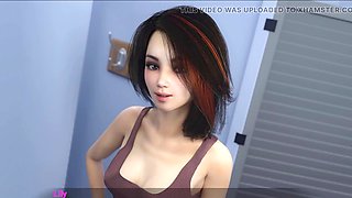 Hentai gameplay featuring Loveskysan69real in sexy underwear with dragon dildo action